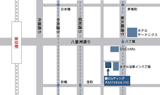 地図：〒104-0032 東京都中央区八丁堀2丁目21番6号 NFビル